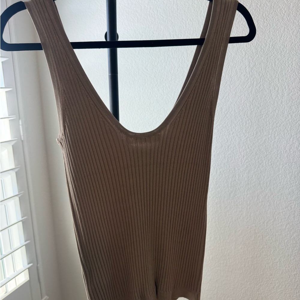Boden Ribbed Tan Tank Top